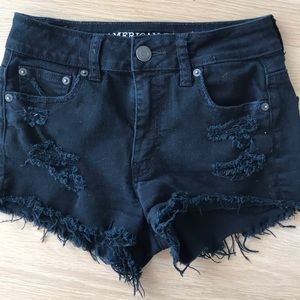 Black American Eagle High Waisted Shorts